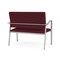 Lesro Newport 2 Seat Tandem Seating Metal Frame No Center Arms, Silver, OH Wine Upholstery NP1501 - alternate 3